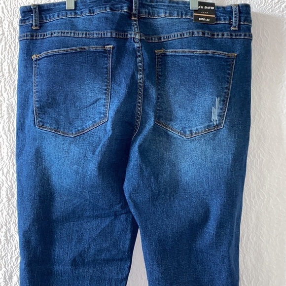 Jack David Skinny Premium Stretch High-Rise Distressed Jean - Picture 9 of 14